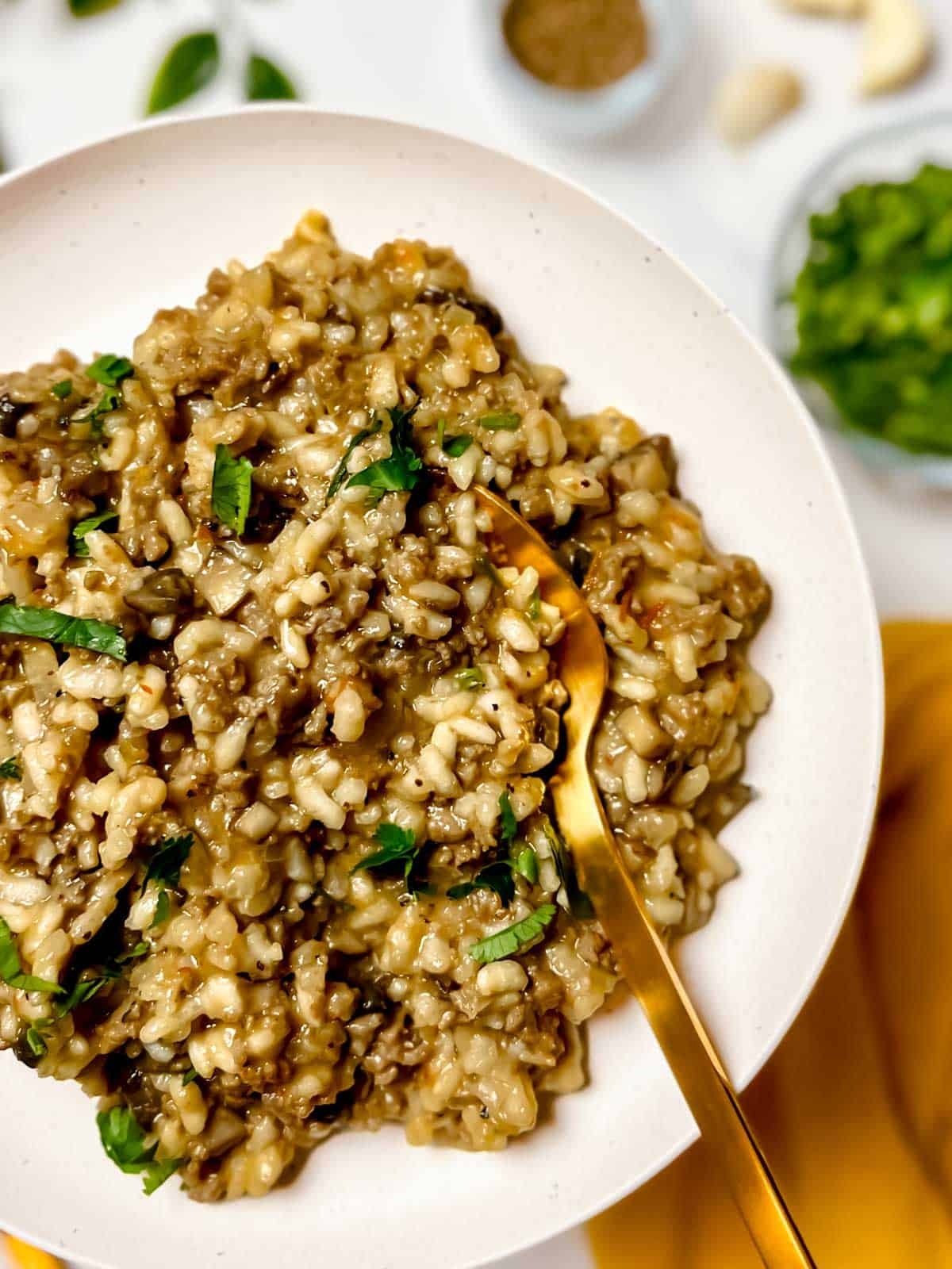Risoto de filé mignon
